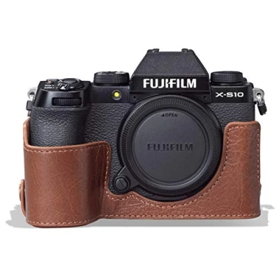 Immagine di MegaGear MG1962 Ever Ready Custodia in vera pelle, compatibile con Fujifilm X S10, colore: Marrone
