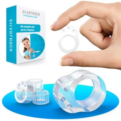Immagine di SilverRack Stopper h Cuffer trasparente [10 pezzi] tampone murale come protezione perfetta per muro e porte Porta la della parete del panciper arresto