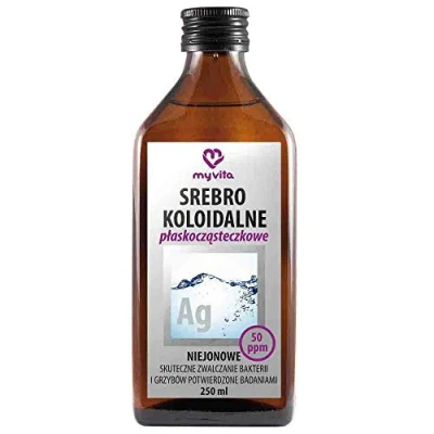 Immagine di Argento colloidale Ag non ionico peso molecolare piatto 50 ppm 250 ml MyVita