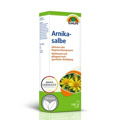 Immagine di SUNLIFE arnica unguento 1 x 100 ml benefico con estratto di E vitamina pomata sportiva nutriente ideale per massaggiare rilassante muscolare ad assorbimento rapido