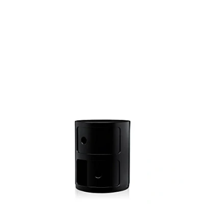 Immagine di Kartell Componibili Contenitore 2 Elementi, Base Tonda, ABS, Nero, 32 x 40 cm