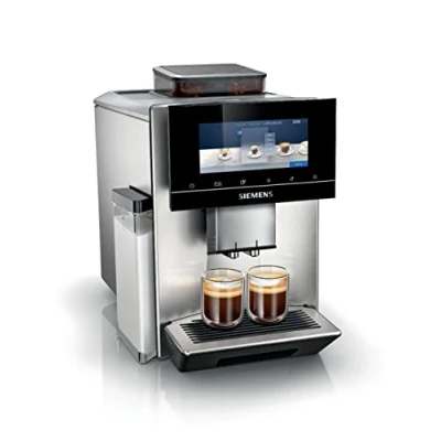 Immagine di Siemens HomeConnect, macchina da caffè EQ.900, contenitore a 2 fagioli, display Full Touch ad alta risoluzione, preparazione silenziosa, acciaio inox, TQ905D03