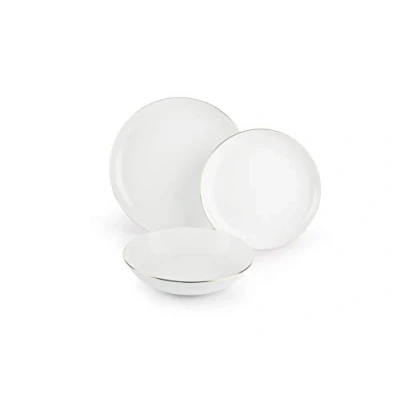 Immagine di Excelsa 61457 Servizio di Piatti, Porcellana, Bianco, 27x27x3 cm, 18 Unità