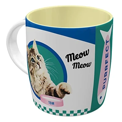 Immagine di Nostalgic Art Tazza da caffè retrò, Better Together Cats Idea regalo per proprietari di gatti, in ceramica, design vintage con detto, 330 ml