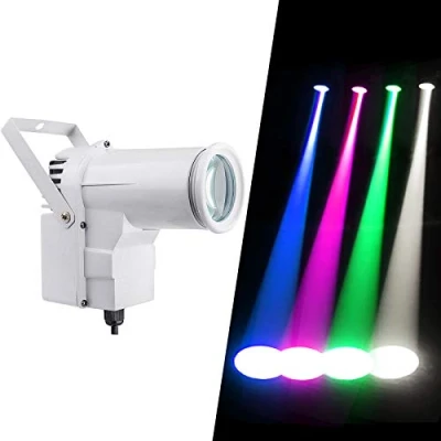 Immagine di 12w RGBW 4in1 Led Pinspot Dmx Faretti Occhio di Bue per Palla Specchio Discoteca, Sagomatori Faretto Palcoscenico Discoteca Proiettore Pin Spot Farò Darts Spotlight Mirror Disco Ball