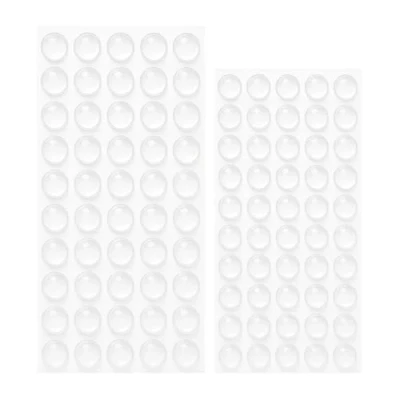 Immagine di Paraurti in Silicone, confezione 100 pz, 50 x Ø 10mm + 8mm, Gommini autoadesivi trasparenti, Cuscinetti protettivi, paracolpi da mobili per ante e cassetti, Fermaporte muro