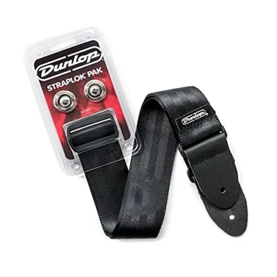 Immagine di Dunlop SLST001 Straplock&#039;Pak Cinghia per Chitarra, Nero