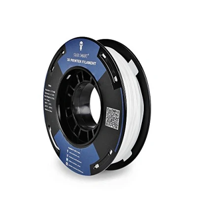 Immagine di SainSmart, piccola bobina da 1,75 mm, poliuretano termoplastico TPU flessibile, filamento 3D 250 g, precisione +/ 0,05 shore 95A (bianca)