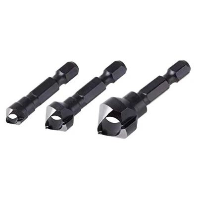Immagine di wolfcraft Set di svasatori trasversali, Ø 8 16 mm, codolo esagonale, 3 pz. I 4375000 Per la sbavatura e svasatura fori in legno, metallo non ferroso plastica