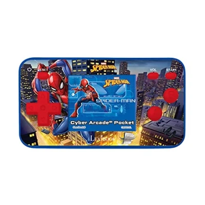 Immagine di Lexibook JL1895SP Marvel Spider Man Console di Gioco Portatile Cyber Arcade Pocket, 150 Giochi, LCD, Batteria, Rosso/Blu, Colore
