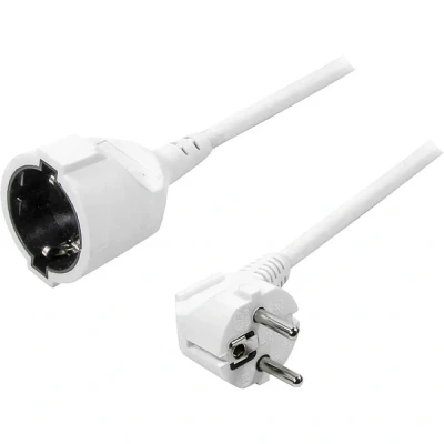 Immagine di LogiLink LPS101 Alimentazione Prolunga Bianco 3.00 m H05VV F 3G 1,5 mm² angolato 90 verso lalto