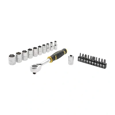 Immagine di STANLEY FATMAX FMMT82679 0 Set cricchetto att. 1/4&quot; con Chiavi a Bussola e inserti 22 pz, Nero