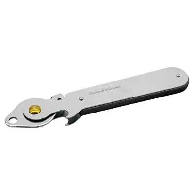 Immagine di FACKELMANN 45514 Leva apriscatole con Levacapsule 15 cm in Nichel/HDPE/Acciaio Inox, Argento/Nero, x 8 1,5