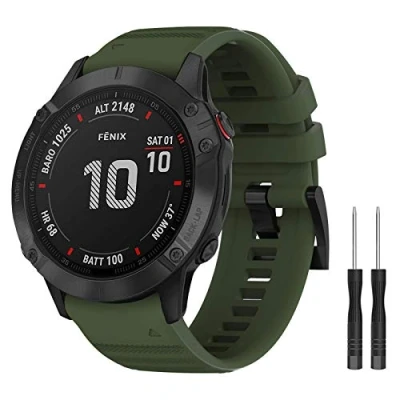 Immagine di Cinturino per Fenix 8 51mm/Fenix 7X/Fenix 7X Solar/Fenix 6X/Fenix 6X Pro, 26mm di Ricambio in Silicon Sapphire/Fenix Pro/Fenix 3 HR/Fenix 5X/Fenix 5X Plus