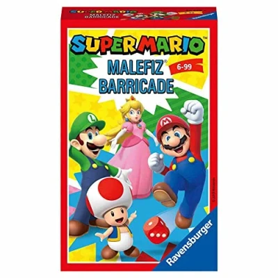 Immagine di RAVENSBURGER Travel Super Mario, Malefiz Barricade, Formato Compatto, 2 4 Giocatori, età Consigliata 6+, 20910 1, Multicolore, One Size