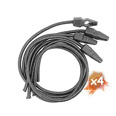 Immagine di MAGMA 4 Cavi Elastici Regolabili di Chiusura Rapida per Piscina 75 cm, 8 mm diametro, Corda Elastica Fissaggio Saldi, Segnale V20, Portabiciclette, Campeggio Quick Clip (Nero)