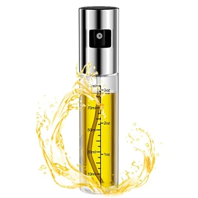 Immagine di Newaner Spruzzino per Olio, 100 ML Spray olio con scala, Spruzzatore Bottiglia di o aceto riutilizzabile trasparente, Adatto cucinare, grigliare, cuocere al forno, pasta, insalate