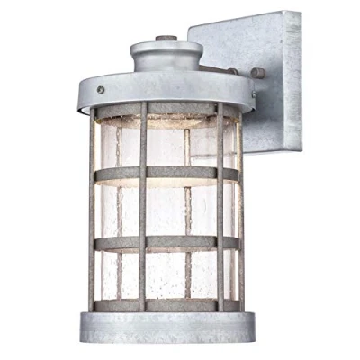 Immagine di Westinghouse Lighting 63478 Apparecchiatura da parete esterno LED a luce singola, finitura in acciaio galvanizzato con vetro bolle trasparente