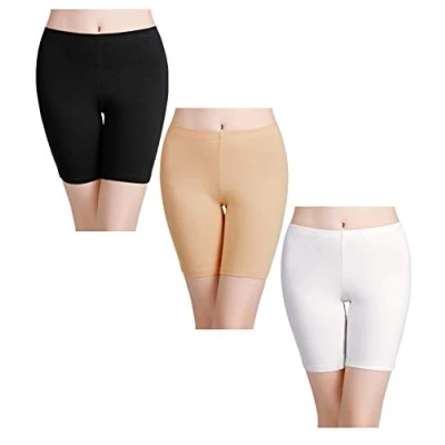 Immagine di wirarpa Pantaloncini Sottogonna Boxer Donna Cotone Vita Alta Mutande Shorts Elasticizzati Pacco da 3 Taglia M