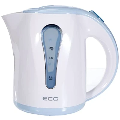 Immagine di ECG RK 1022 Bollitore in plastica, 1 litro, colore: Blu/Bianco