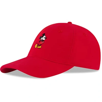 Immagine di Disney Men&#039;s Mickey Mouse Baseball Cap, Snap Back Dad Hat, Red, One Size