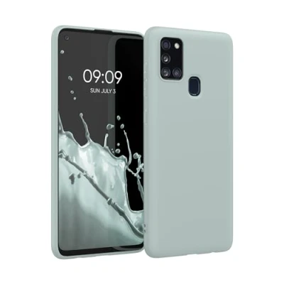 Immagine di kwmobile Custodia Compatibile con Samsung Galaxy A21s Cover Back Case per Smartphone in Silicone TPU Protezione Gommata menta freddo