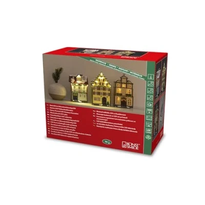 Immagine di Konstsmide 4308 000 Paesaggio a LED Casa Kit da 3 Ambra (monocolore) Temporizzate, con interruttore