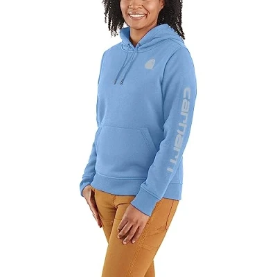 Immagine di Carhartt Felpa da donna Clarksburg con maniche grafiche (taglie normali e forti), Skystone, M