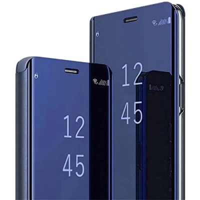 Immagine di BoerHang Cover Compatibile con Samsung Galaxy S25 Cover, Smart Clear View Standing Case, Traslucida Protettiva a 360.(Blu)