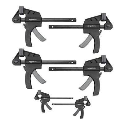 Immagine di Amazon Basics Confezione da 6 morsetti a barra: 2 unità 10.16 cm, 4 15.24 Nero/ Grigio