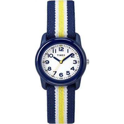 Immagine di Orologio per bambini TIMEX TIME MACHINES 29mm in tessuto elastico a righe blu/gialle TW7C05800