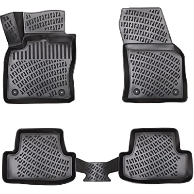 Immagine di Set di tappetini in gomma 3D per Audi Q7 2006 2015, bordo extra alto 5 cm
