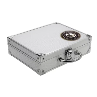 Immagine di Safe 176 Valigia Porta Monete Collezione in Alluminio con 6 vassoi per 166 da 19 41 mm Commemorative, Euro