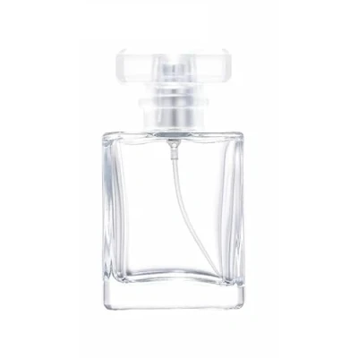 Immagine di Zénitude Glassworks Flacone spray vuoto in vetro da 50 ml atomizzatore rettangolare (argento)
