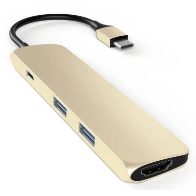 Immagine di Satechi Hub USB C Passthrough con HDMI Oro ST CMAG