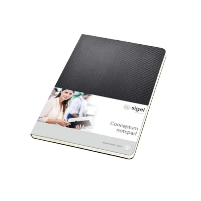 Immagine di SIGEL CO803 Blocco note Conceptum, copertina rigida, 120 pagine a righe, circa A5, nero