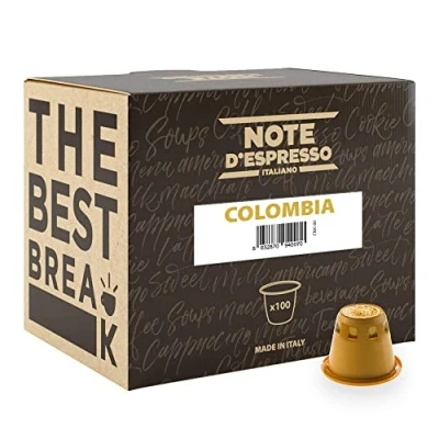 Immagine di Note D&#039;Espresso Caffè Colombia, Capsule Compatibili Soltanto con Sistema NESPRESSO, 100 Caps
