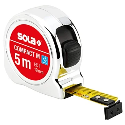 Immagine di Sola 128.322.072,5 cm Compact m Co 12,7 calamita metro a nastro, grigio, 5
