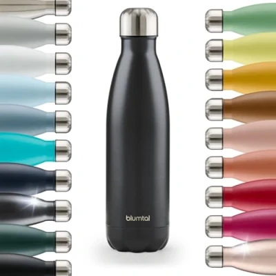 Immagine di Blumtal® borraccia termica acciaio inox Charles 750 ml senza BPA bottiglia a prova di perdite doppia parete 0,75 litri in nero
