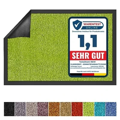 Immagine di Floordirekt Zerbino Rhine, lavabile e resistente, con retro antiscivolo, disponibile in diverse misure colori (verde, 90 cm x 150 cm)