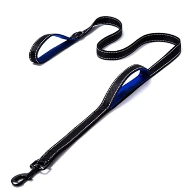 Immagine di Eyeleaf Guinzaglio per Cani 1,8 Metri Riflettente e Forte con Doppio Manico Imbottite Resistente Nylon Taglia Grande Media nero+blu