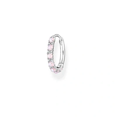 Immagine di THOMAS SABO Orecchini a cerchio da donna in argento Sterling 925 15 mm con pietre rosa CR664 166 7