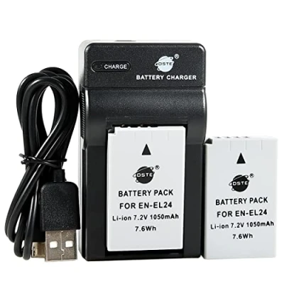Immagine di DSTE EN EL24 Li ION Batteria (2 Pack) e caricabatterie USB per Nikon 1 J5