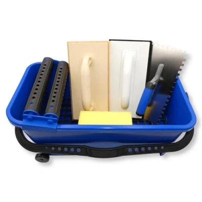 Immagine di DEWEPRO® Set di lavaggio per piastrelle, 8 pezzi, S 20 l, spatola dentata, spugna fughe, manuale