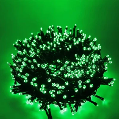 Immagine di Luccika serie stringa luminosa di luci da 9 Metri con 180 Led verde per albero Natale Esterno ed Interno controller 31V 8 giochi luce e Memoria cavo