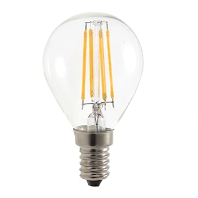 Immagine di Velamp LB404C 27K, Lampadina LED a filamento, Sfera P45, 4W/470lm, base E14, 2700K