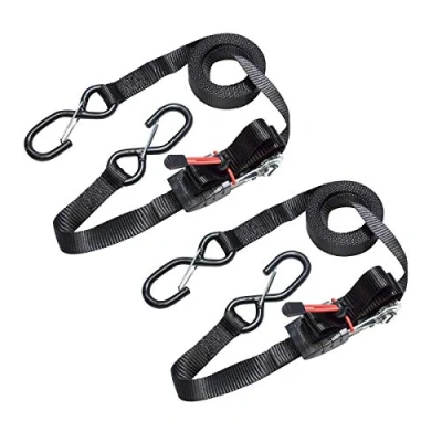 Immagine di Master Lock 3066EURDAT Cinghia di Fissaggio con Moschettone, Nero, 4.25 m x 25 mm, Set 2 Pezzi