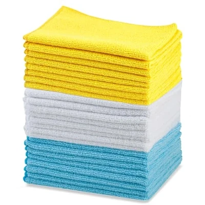 Immagine di Amazon Basics Panno per la pulizia microfibra (confezione da 24 unità), Multicolore, 30.5 L x 40.5 D cm