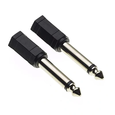 Immagine di Keple Adattatore da 3,5 mm a 6,35 mm, Confezione 2 Convertitore audio mono maschio femmina con spina microfonica