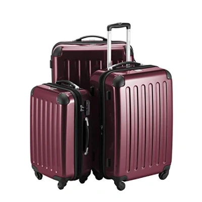 Immagine di HAUPTSTADTKOFFER Alex Set di 3 valigie, Nero brillante, (S, M &amp; L), 235 litri, Colore Bordeaux